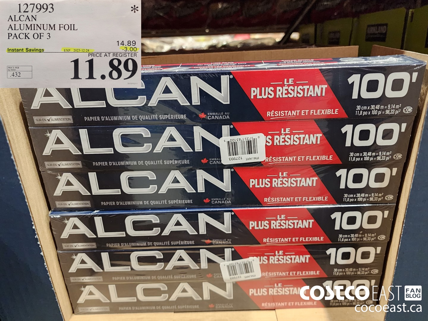 127993 ALCAN ALUMINUM FOIL PACK OF 3 ($3.00 INSTANT SAVINGS EXPIRES ON 2023-12-24) $11.89