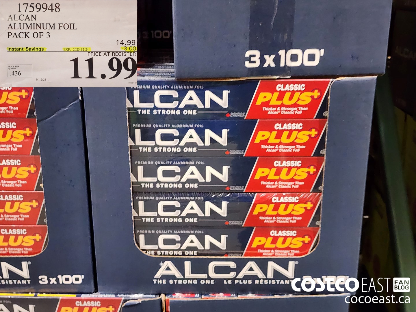 1759948 ALCAN ALUMINUM FOIL PACK OF 3 ($3.00 INSTANT SAVINGS EXPIRES ON 2023-12-24) $11.99