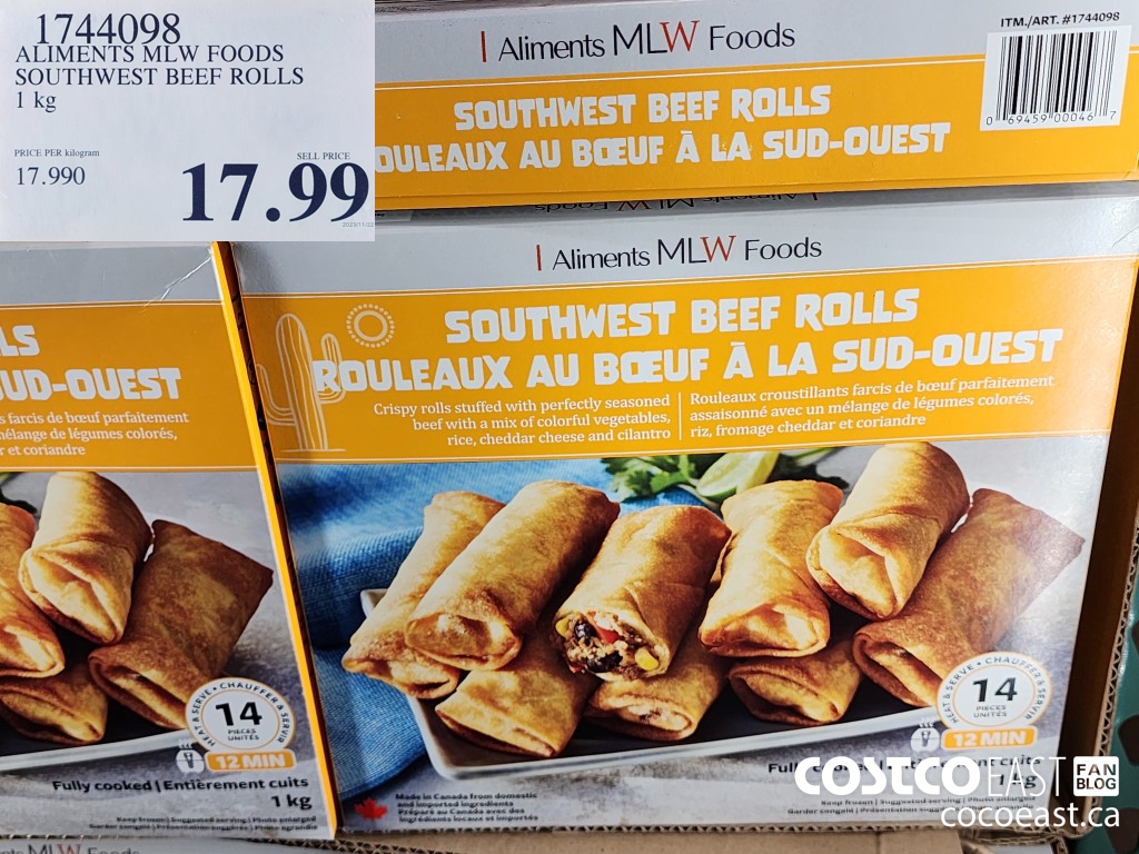 1744098 ALIMENTS MLW FOODS SOUTHWEST BEEF ROLLS 1 KG $17.99