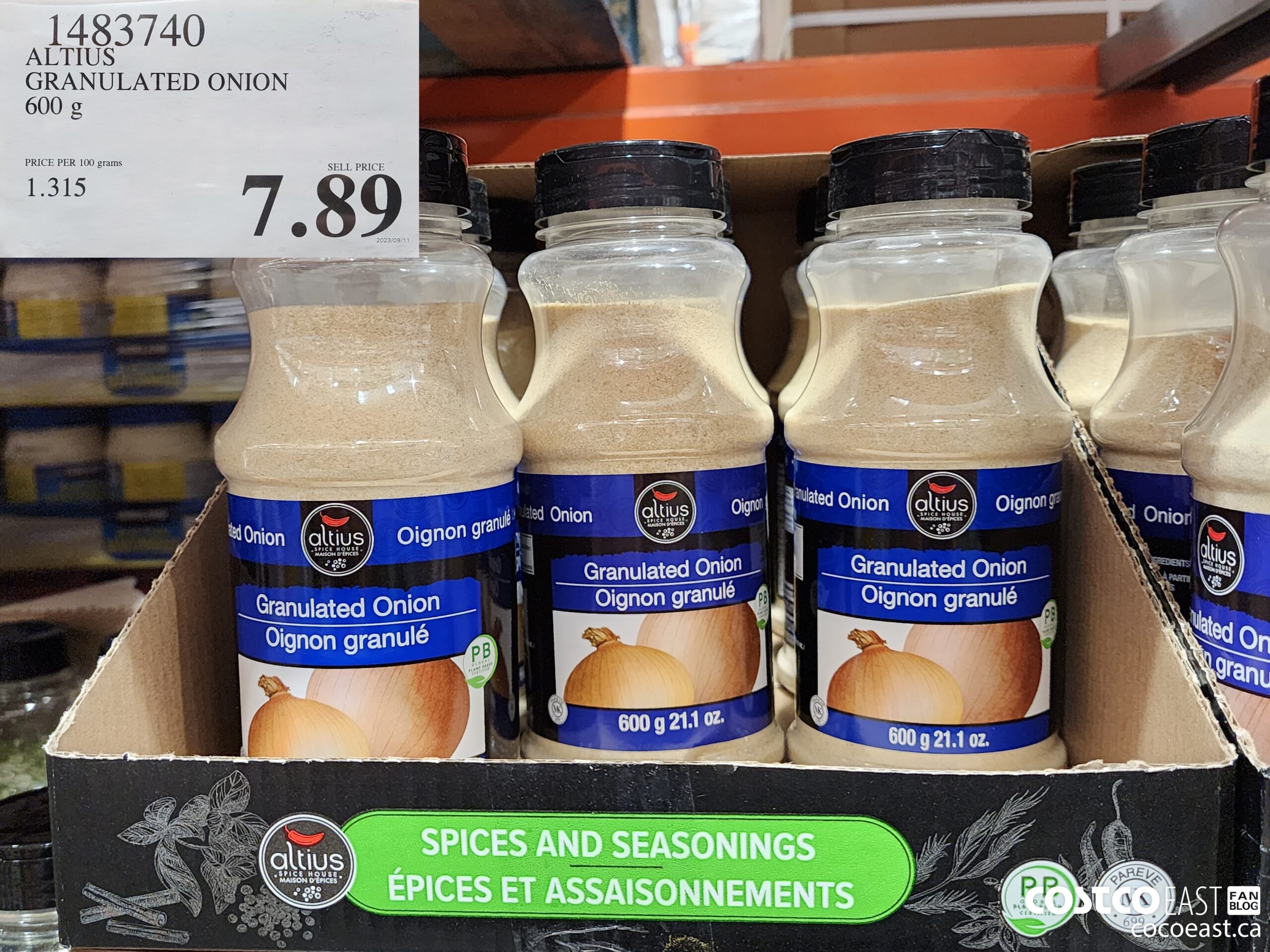 1483740 ALTIUS GRANULATED ONION 600 G $7.89