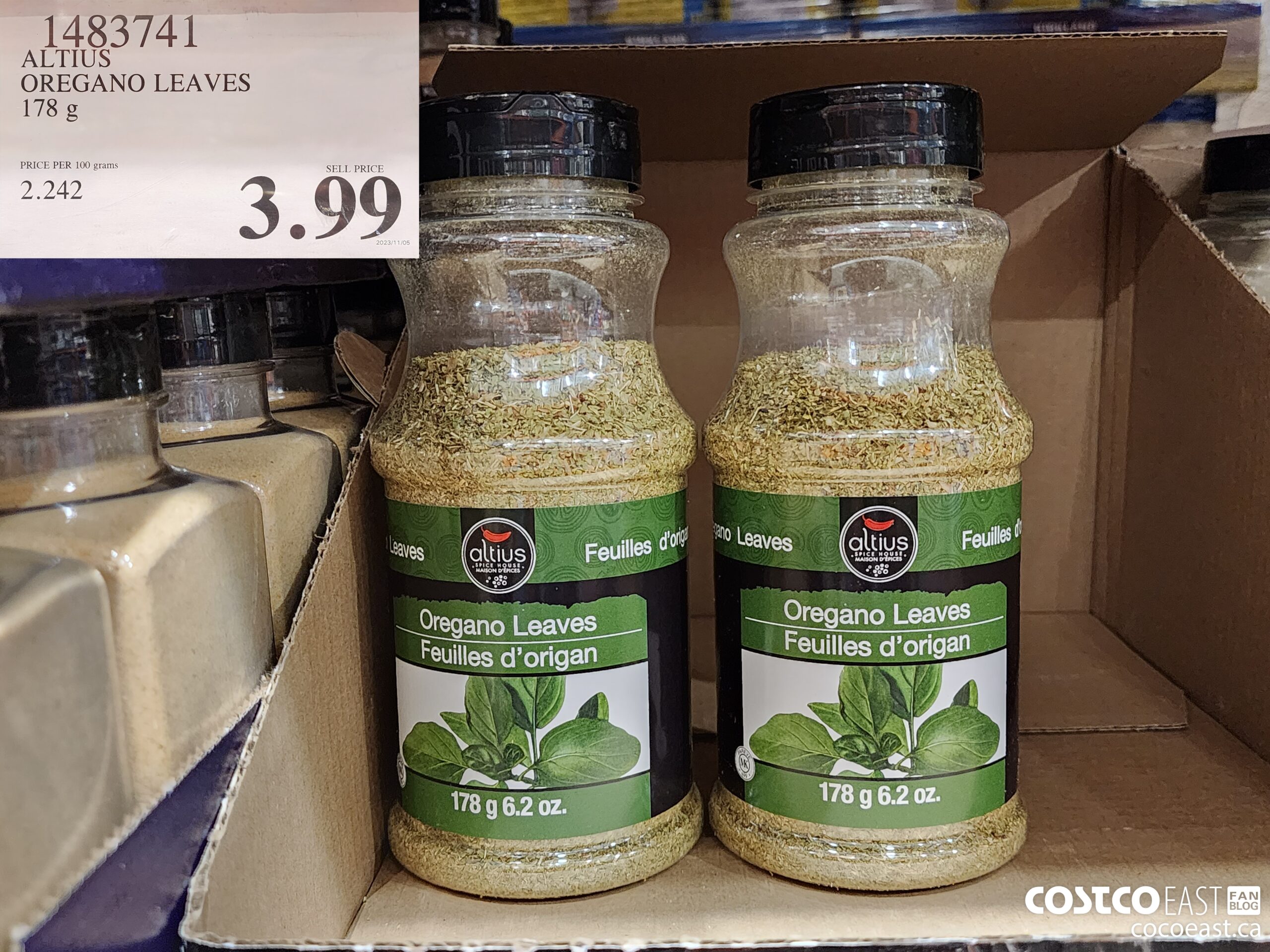 1483741 ALTIUS OREGANO LEAVES 178 G $3.99