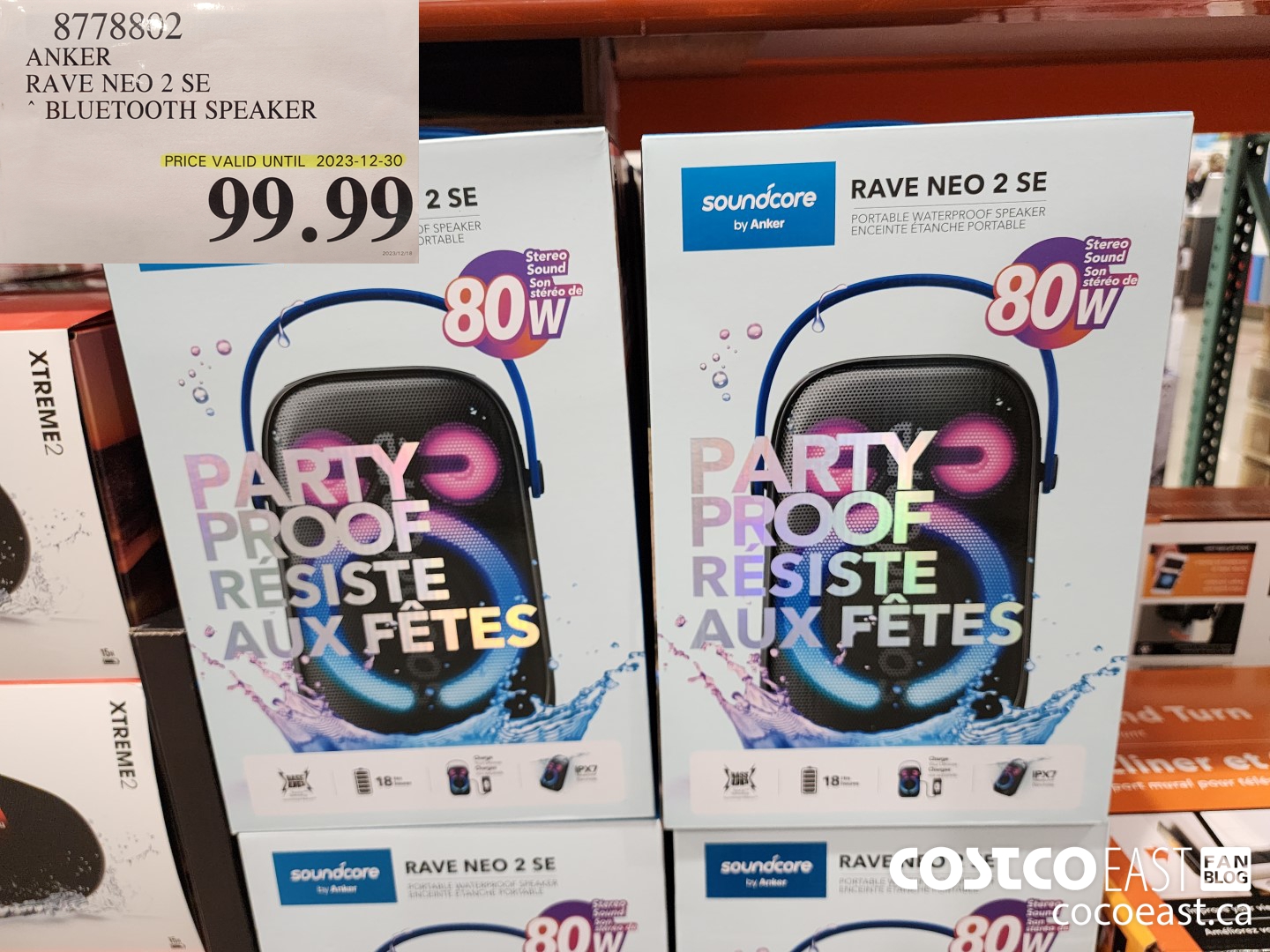 8778802 ANKER RAVE NEO 2 SE BLUETOOTH SPEAKER $99.99