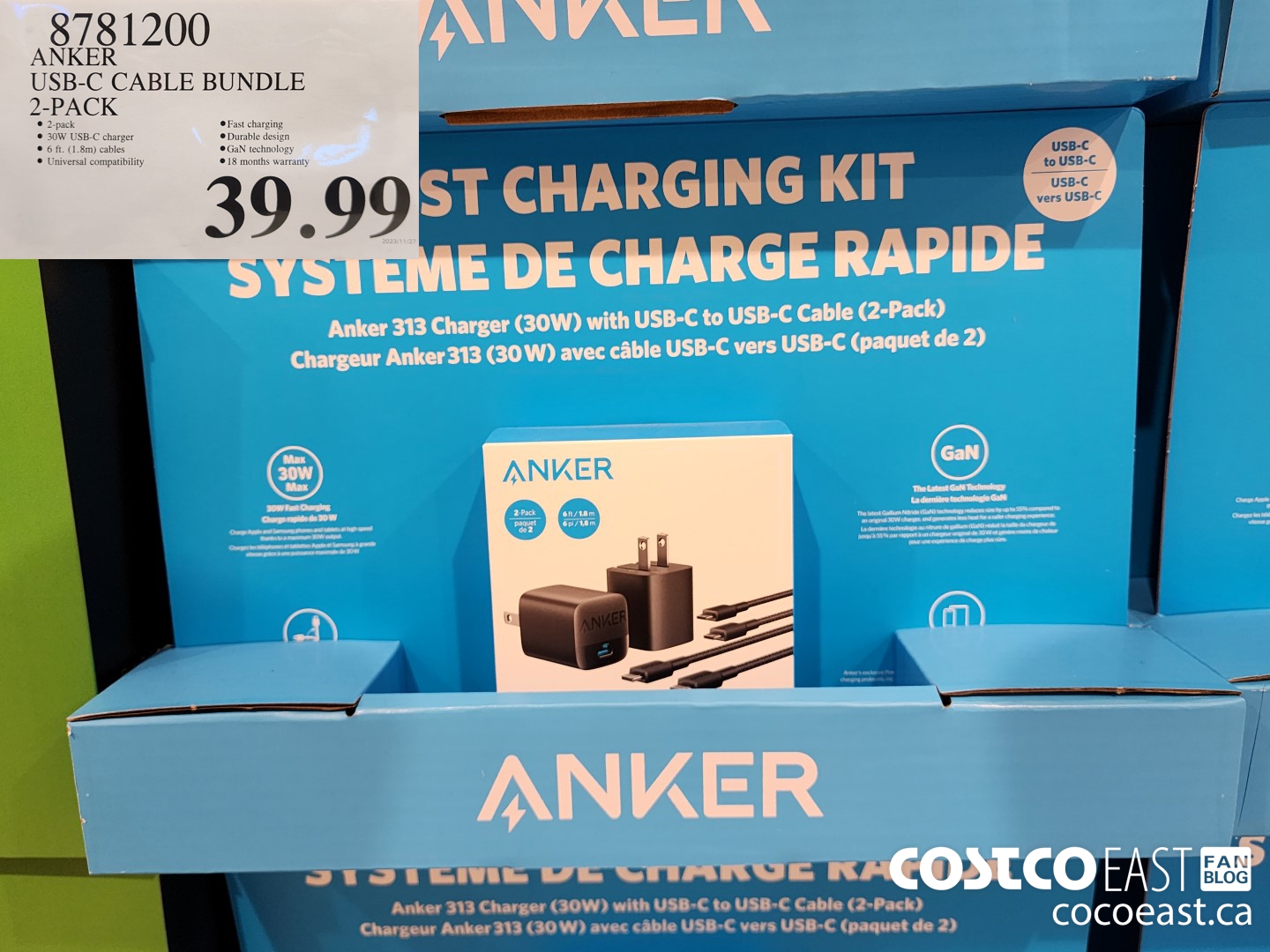 8781200 ANKER USB-C CABLE BUNDLE 2-PACK $39.99