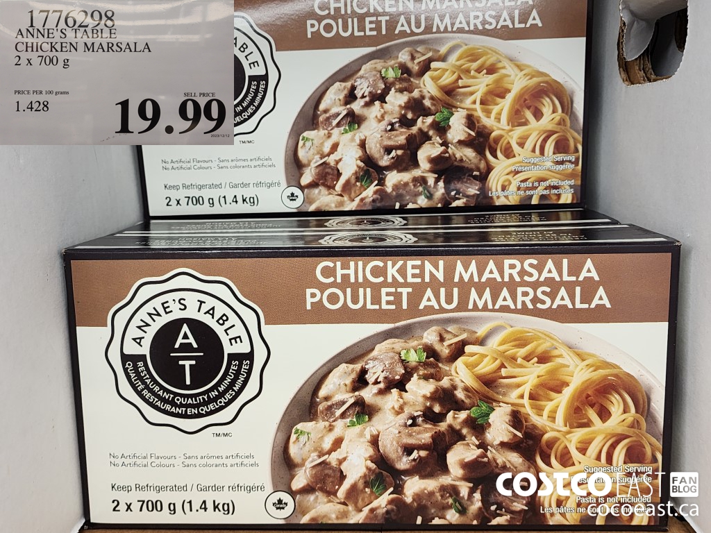 1776298 ANNE'S TABLE CHICKEN MARSALA 2 x 700 g $19.99
