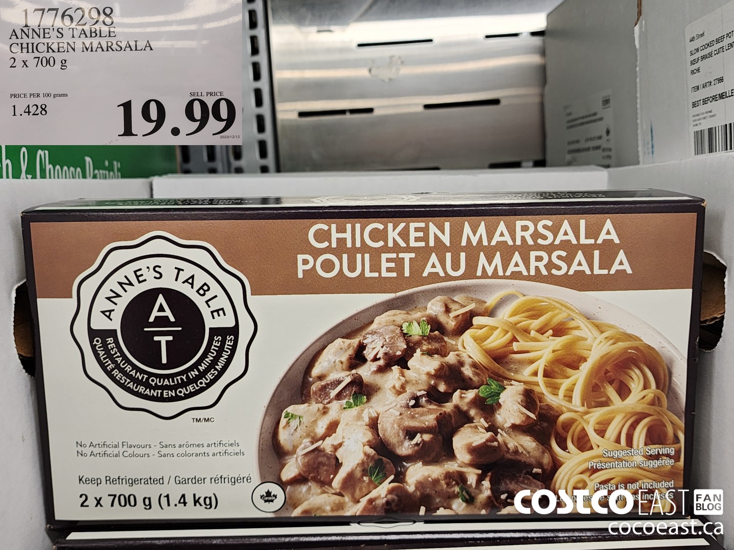1776298 ANNE'S TABLE CHICKEN MARSALA 2 x 700 g $19.99