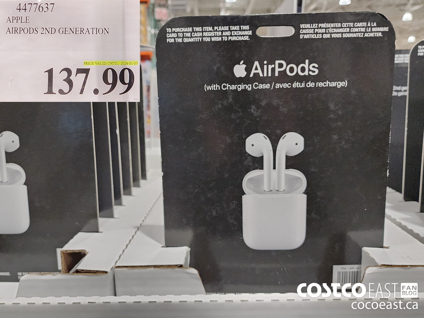 4477637 APPLE AIRPODS 2ND GENERATION $137.99