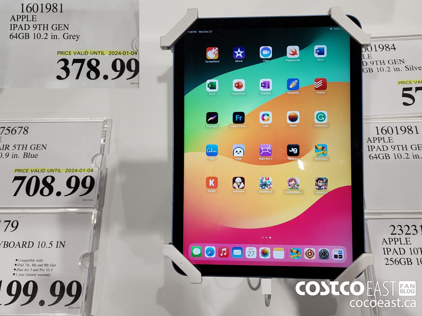 1601981 APPLE IPAD 9TH GEN 64GB 10.2 IN. GREY $378.99