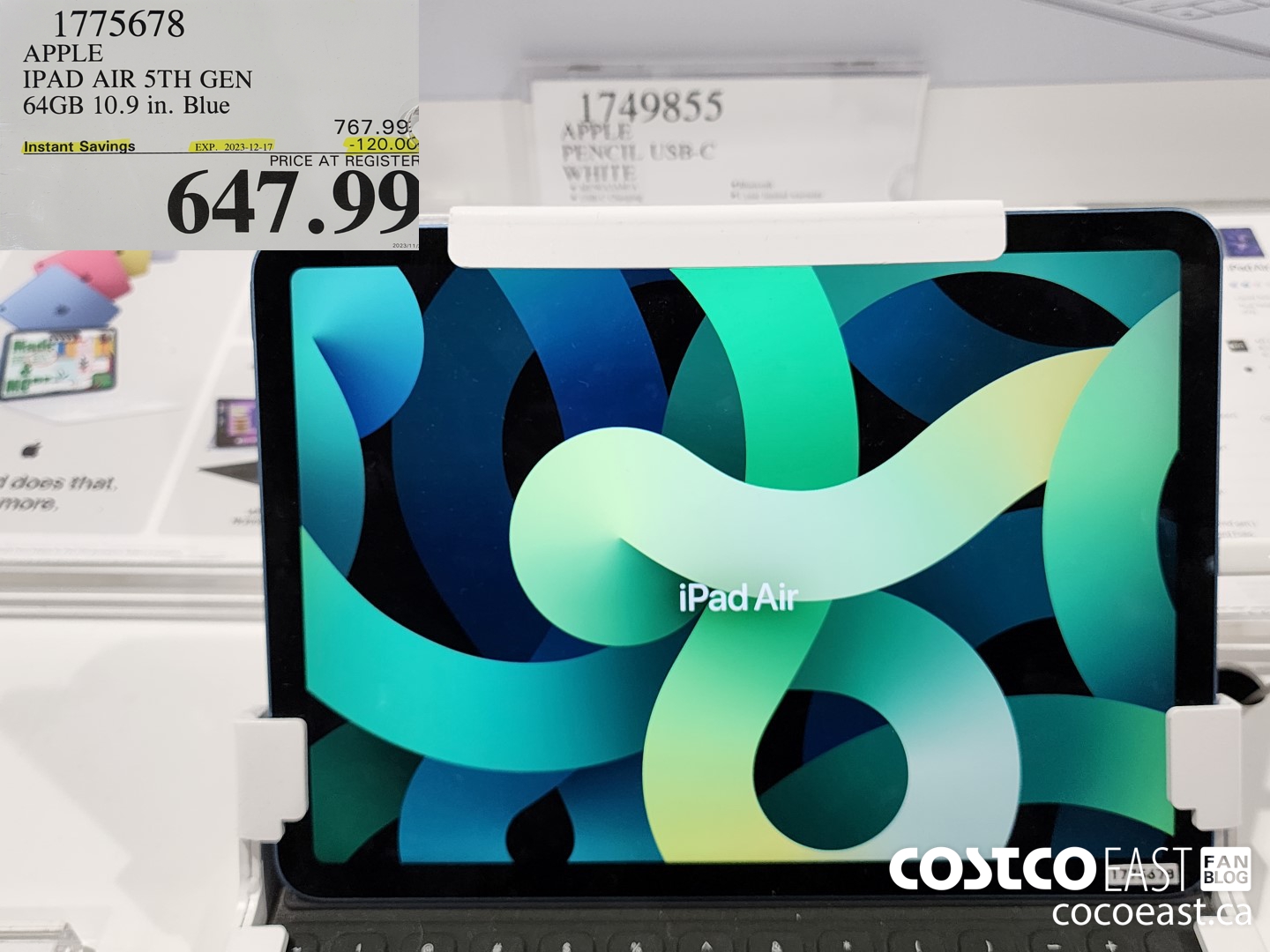 1775678 APPLE IPAD AIR 5TH GEN 64GB 10.9 in. Blue ($120.00 INSTANT SAVINGS EXPIRES ON 2023-12-17) $647.99