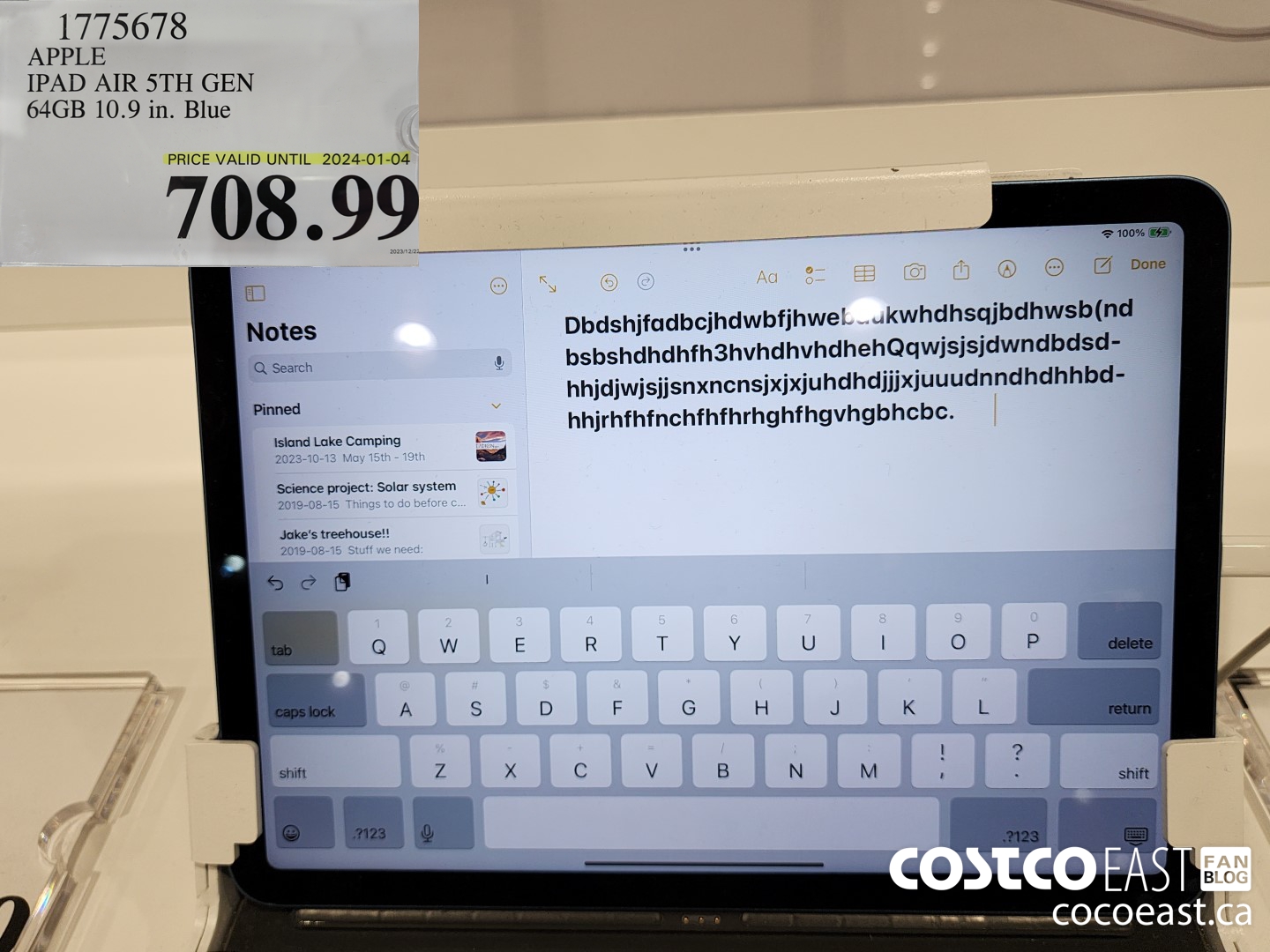 1775678 APPLE IPAD AIR 5TH GEN 64GB 10.9 in. Blue $708.99