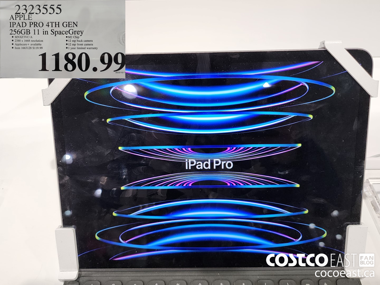 2323555 APPLE IPAD PRO 4TH GEN 256GB 11 IN SPACE GREY $1180.99