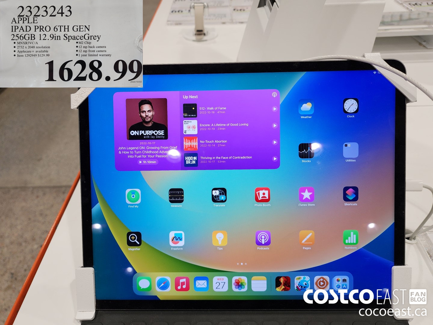 2323243 APPLE IPAD PRO 6TH GEN 256GB 12.9IN SPACE GREY $1628.99