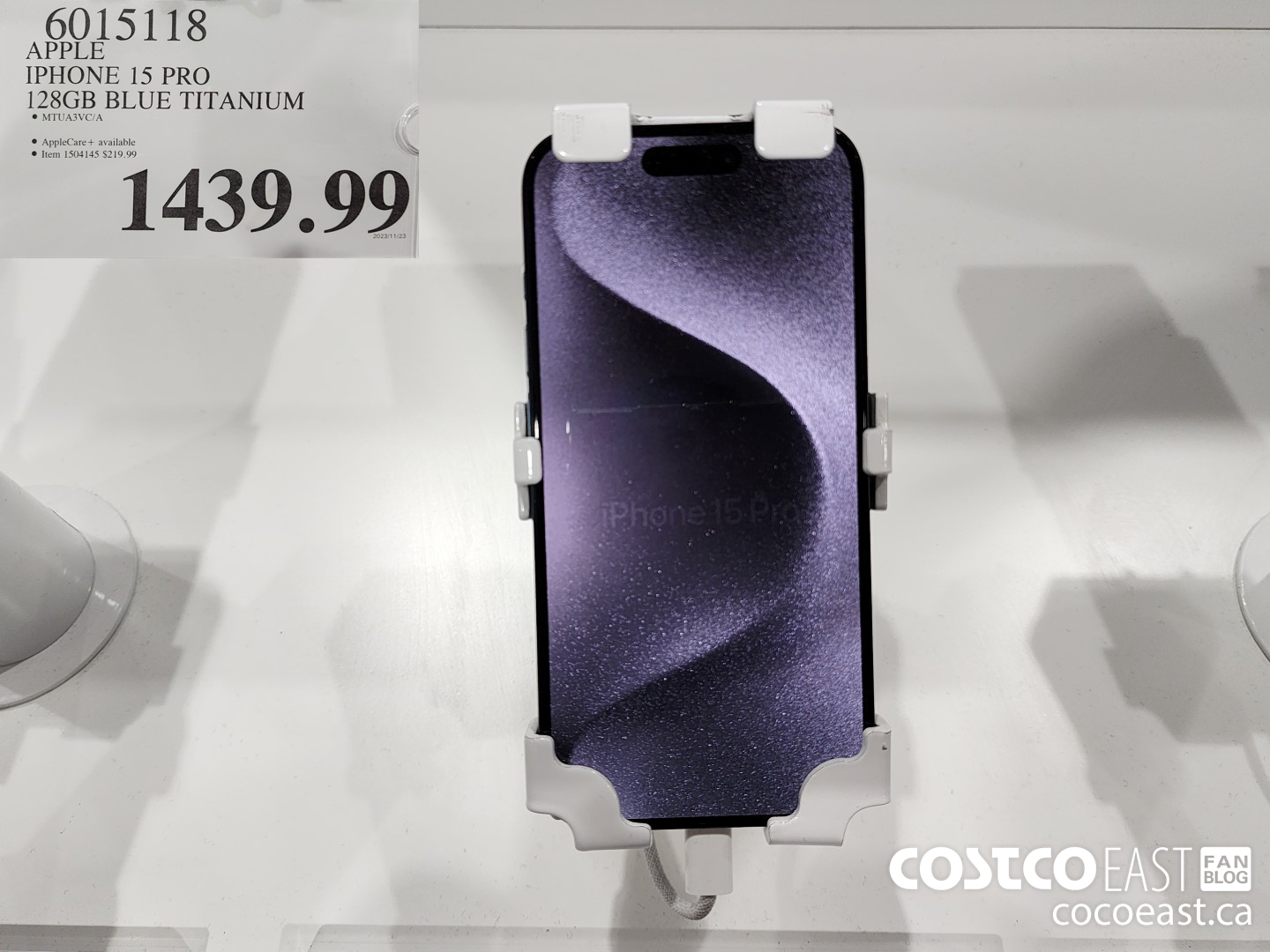 6015118 APPLE IPHONE 15 PRO 128GB BLUE TITANIUM $1439.99