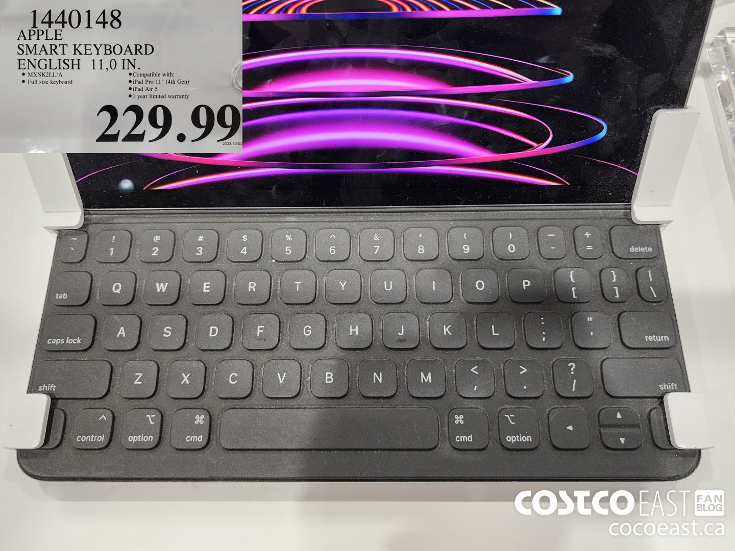 1440148 APPLE SMART KEYBOARD ENGLISH 11.0 IN. $229.99