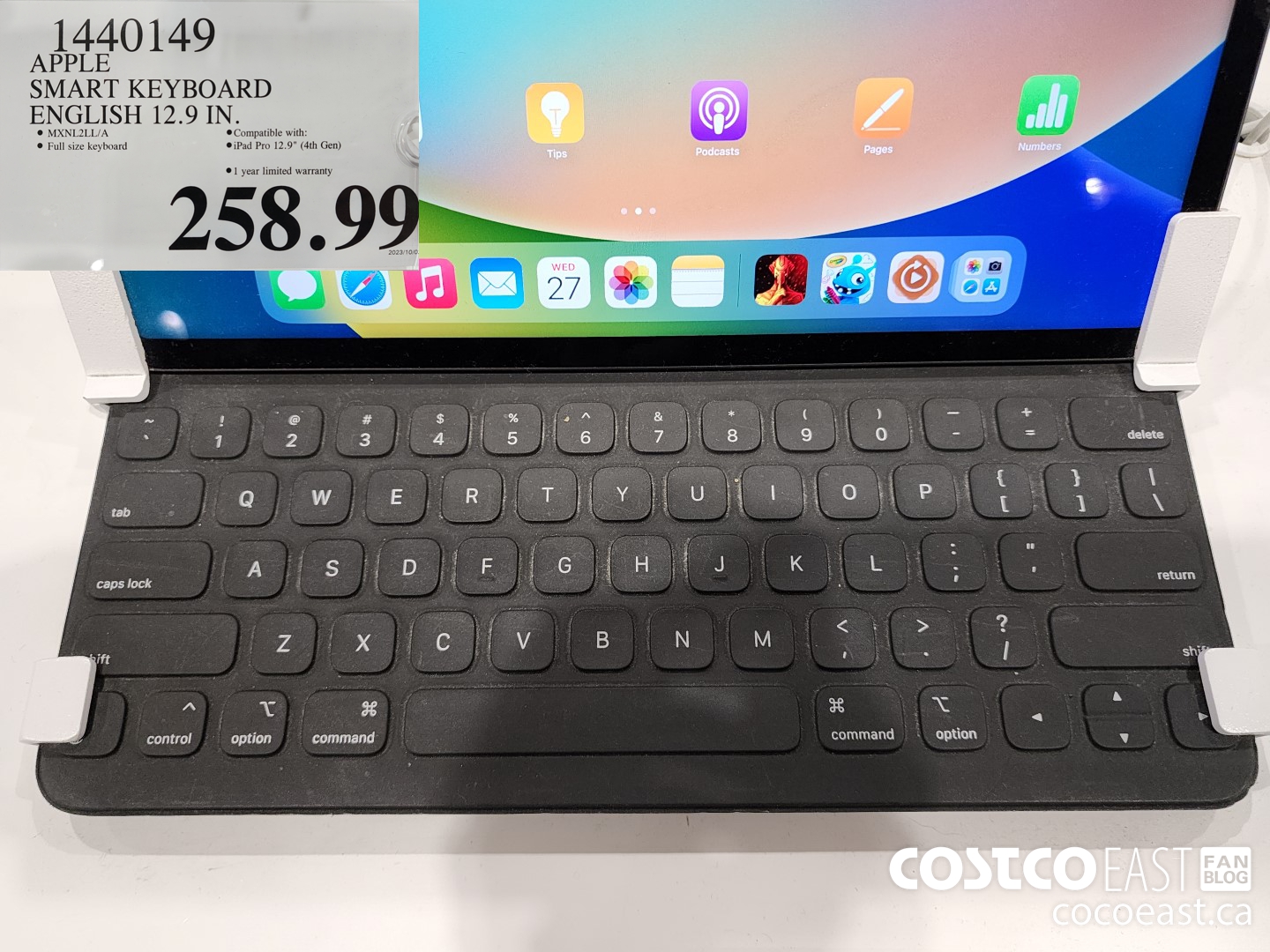 1440149 APPLE SMART KEYBOARD ENGLISH 12.9IN $258.99