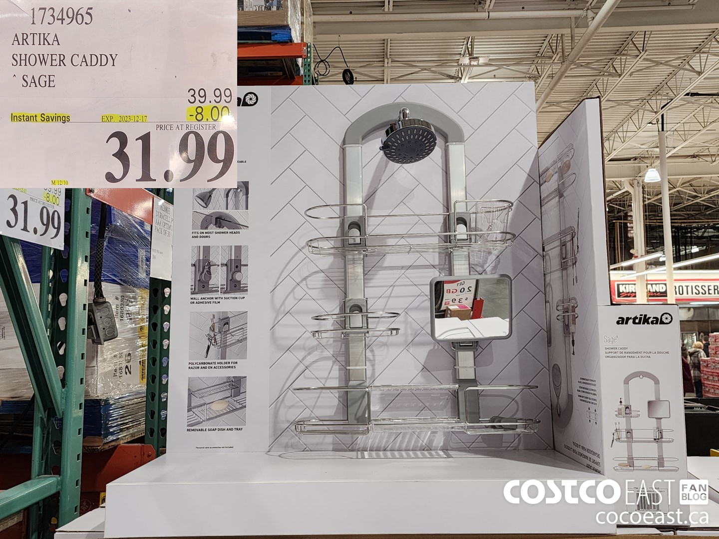 1734965 ARTIKA SHOWER CADDY SAGE ($8.00 INSTANT SAVINGS EXPIRES ON 2023-12-17) $31.99