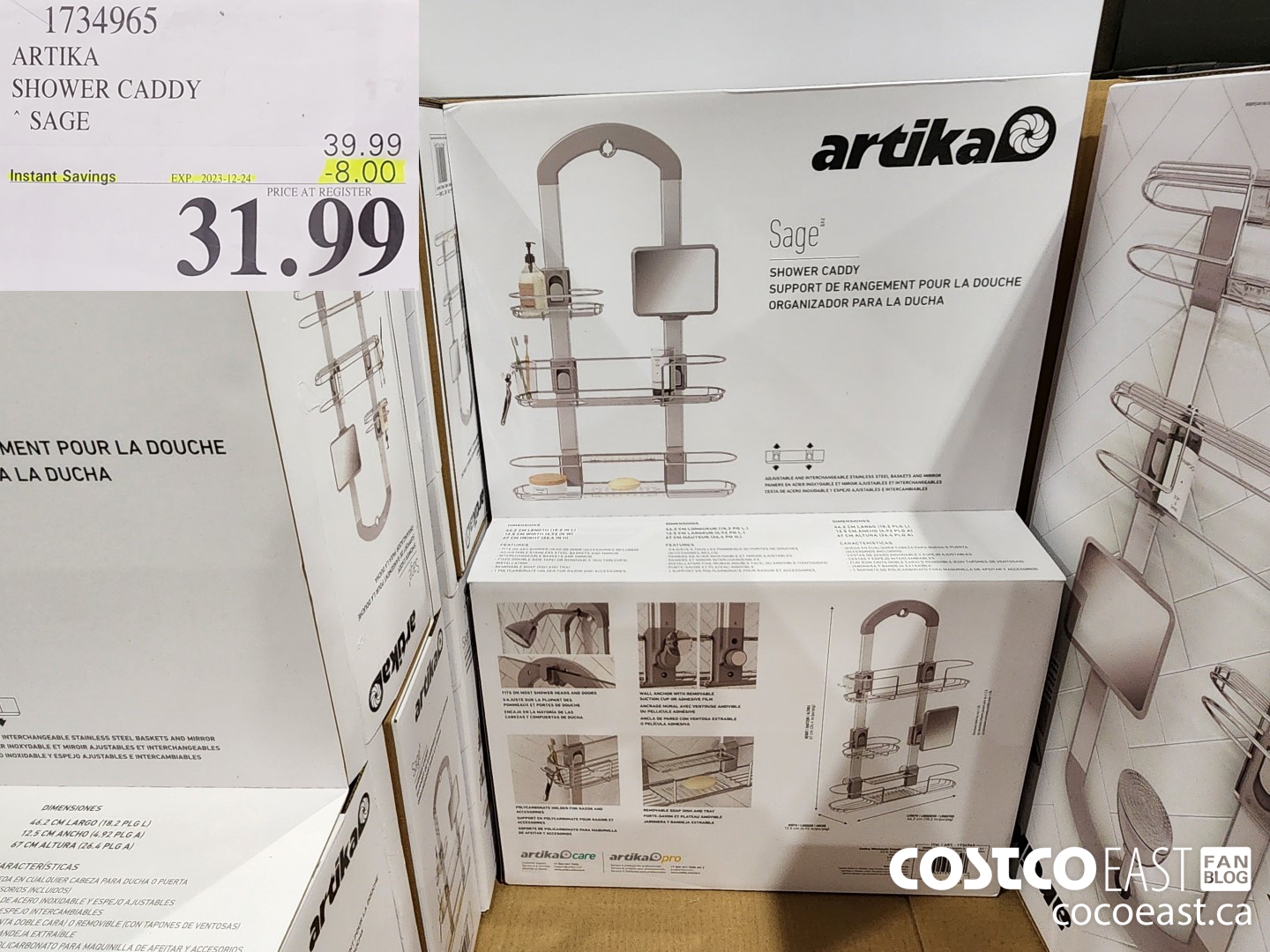 1734965 ARTIKA SHOWER CADDY SAGE ($8.00 INSTANT SAVINGS EXPIRES ON 2023-12-24) $31.99