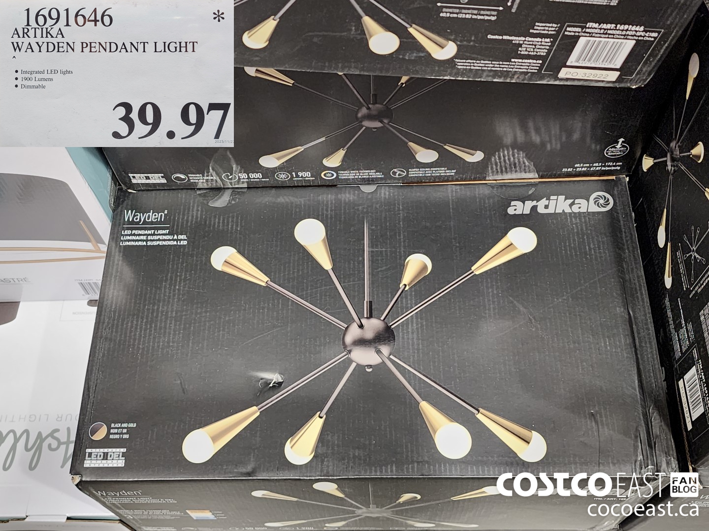 1691646 ARTIKA WAYDEN PENDANT LIGHT $39.97