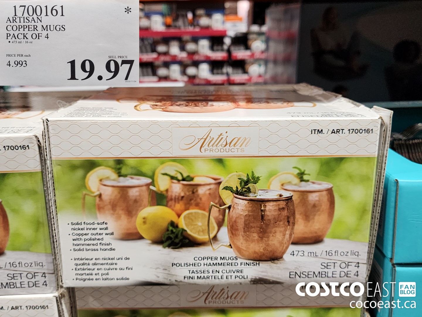 1700161 ARTISAN COPPER MUGS PACK OF 4 $19.97