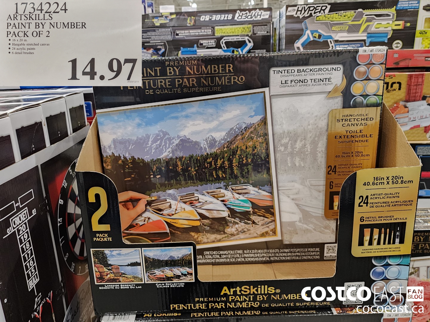 1734244 ARTSKILLS PAINT BY NUMBER PACK OF 2 $14.97