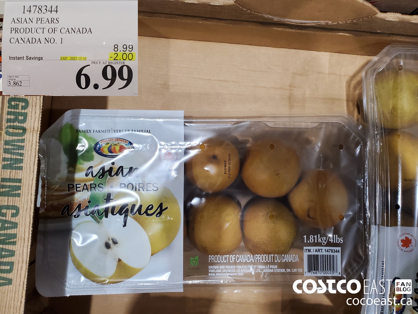1478344 ASIAN PEARS PRODUCT OF CANADA CANADA NO. 1 ($2.00 INSTANT SAVINGS EXPIRES ON 2023-12-10) $6.99