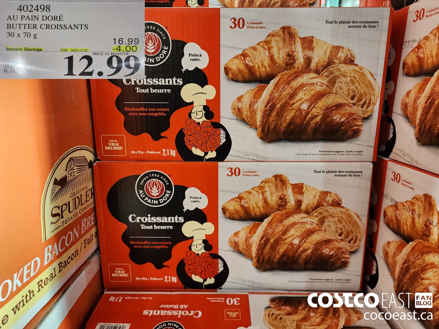 402498 AU PAIN DORE BUTTER CROISSANTS 30 X 70 G ($4.00 INSTANT SAVINGS EXPIRES ON 2023-12-03) $12.99