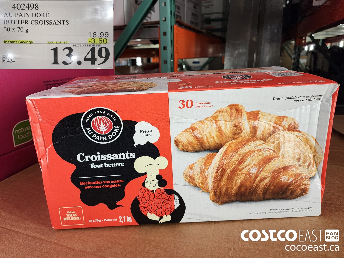 402498 AU PAIN DORE BUTTER CROISSANTS 30 X 70 G ($3.50 INSTANT SAVINGS EXPIRES ON 2023-12-31) $13.49