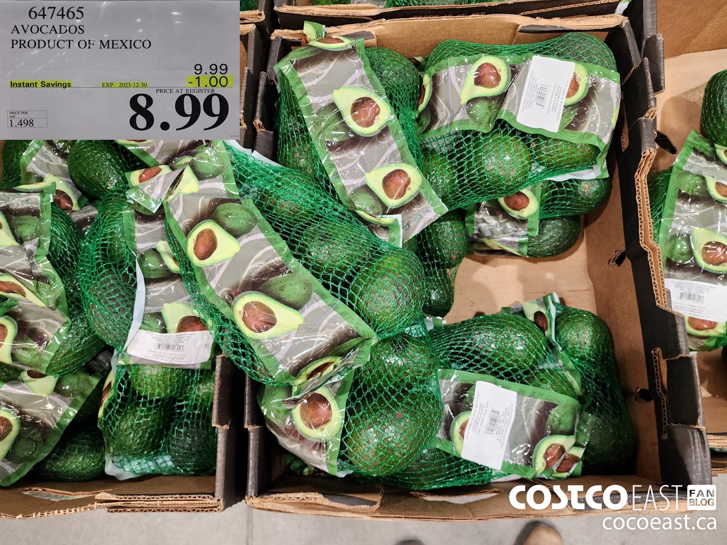 647465 AVOCADOS PRODUCT OF MEXICO ($1.00 INSTANT SAVINGS EXPIRES ON 2023-12-30) $8.99