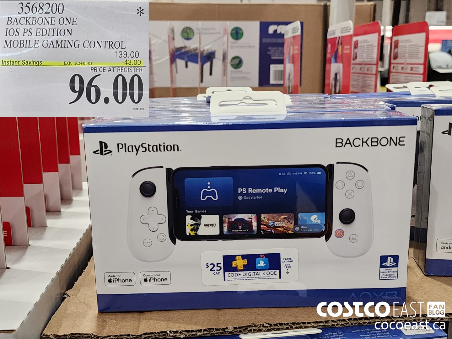 3568200 BACKBONE ONE IOS PS EDITION MOBILE GAMING CONTROL ($43.00 INSTANT SAVINGS EXPIRES ON 2024-01-03) $96.00