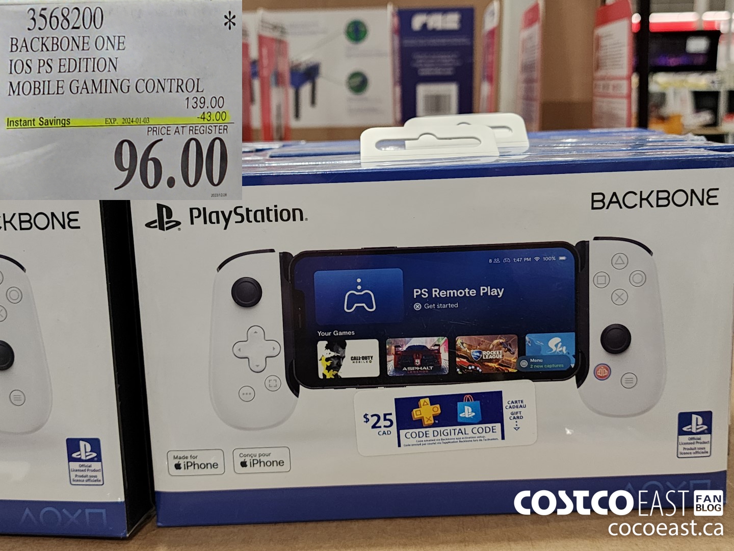 3568200 BACKBONE ONE IOS PS EDITION MOBILE GAMING CONTROL ($43.00 INSTANT SAVINGS EXPIRES ON 2024-01-03) $96.00