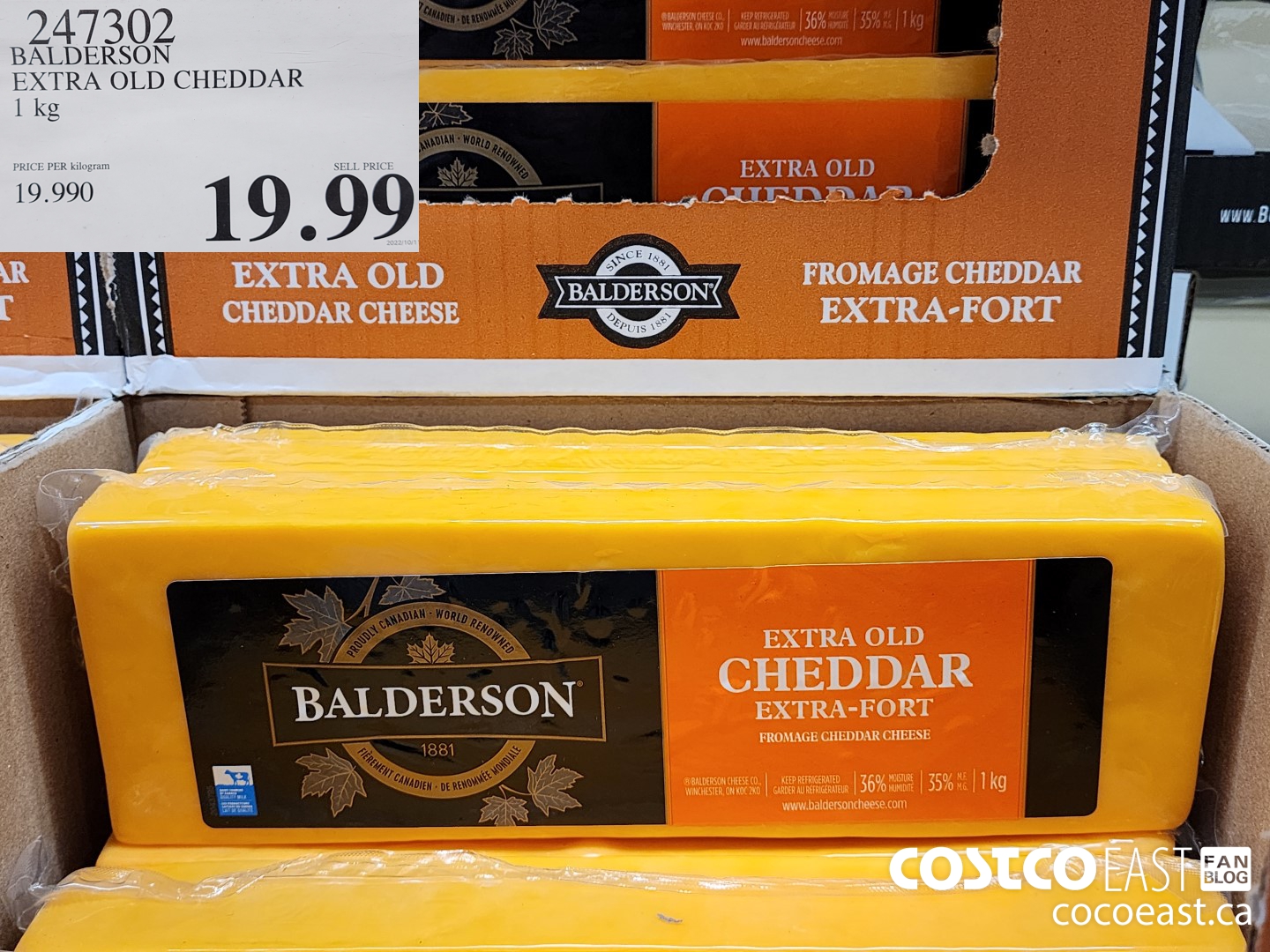247302 BALDERSON EXTRA OLD CHEDDAR 1 KG $19.99