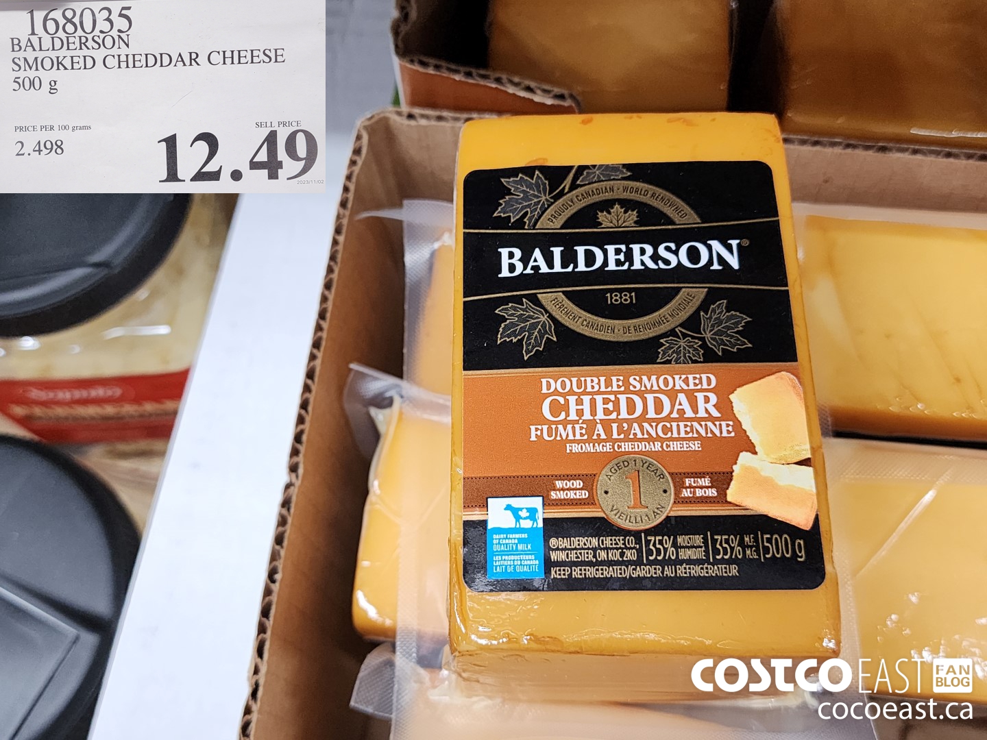 168035 BALDERSON SMOKED CHEDDAR CHEESE 500 G $12.49
