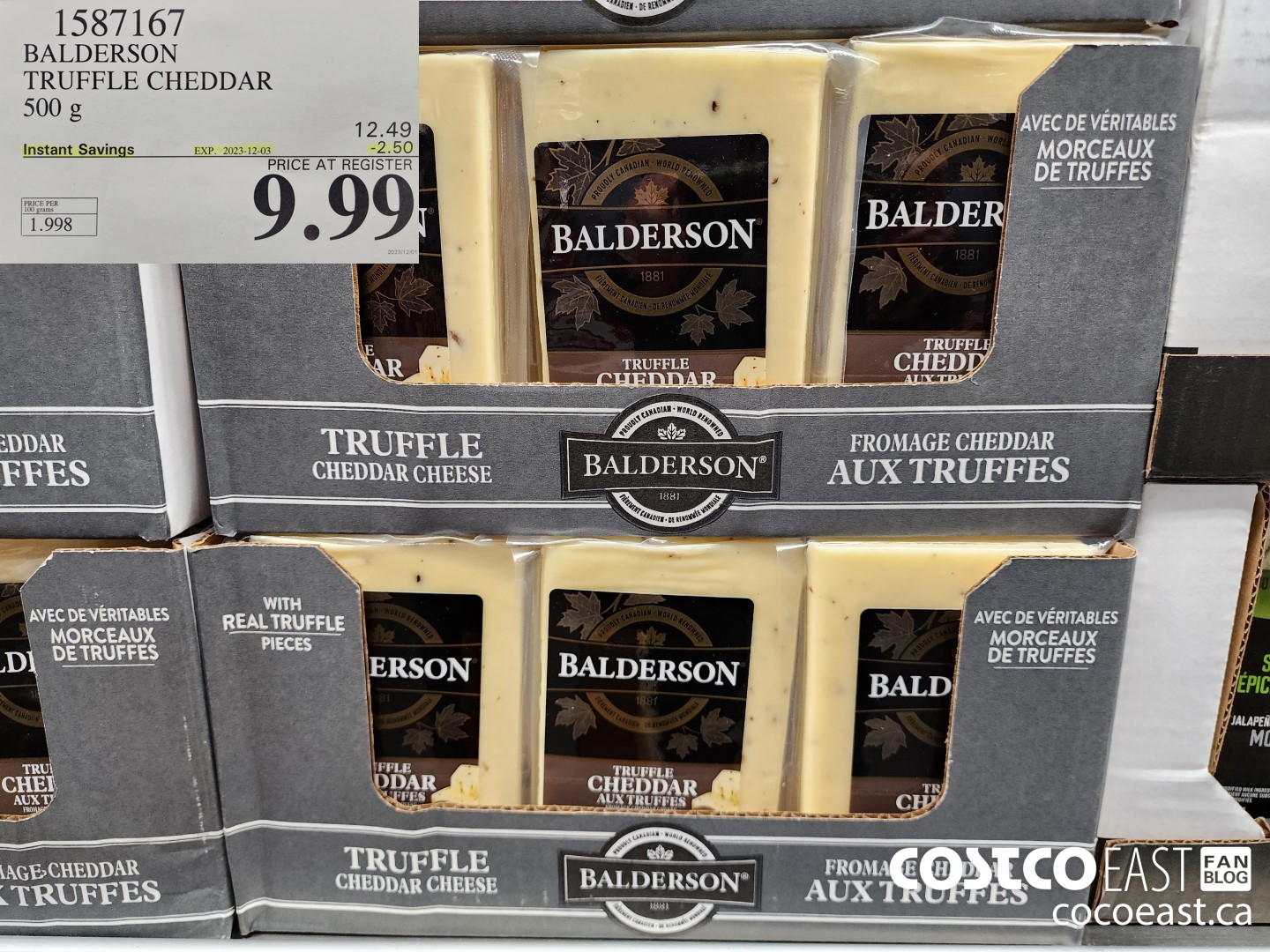 1587167 BALDERSON TRUFFLE CHEDDAR 500 g ($2.50 INSTANT SAVINGS EXPIRES ON 2023-12-03) $9.99