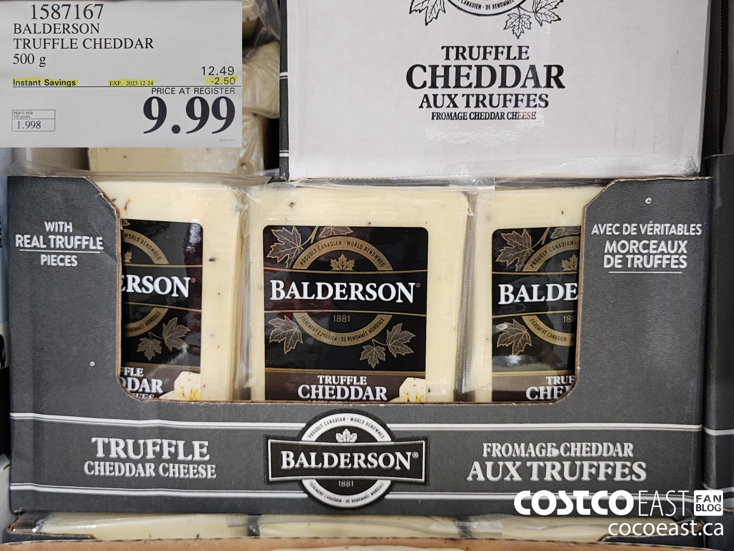 1587167 BALDERSON TRUFFLE CHEDDAR 500 g ($2.50 INSTANT SAVINGS EXPIRES ON 2023-12-24) $9.99