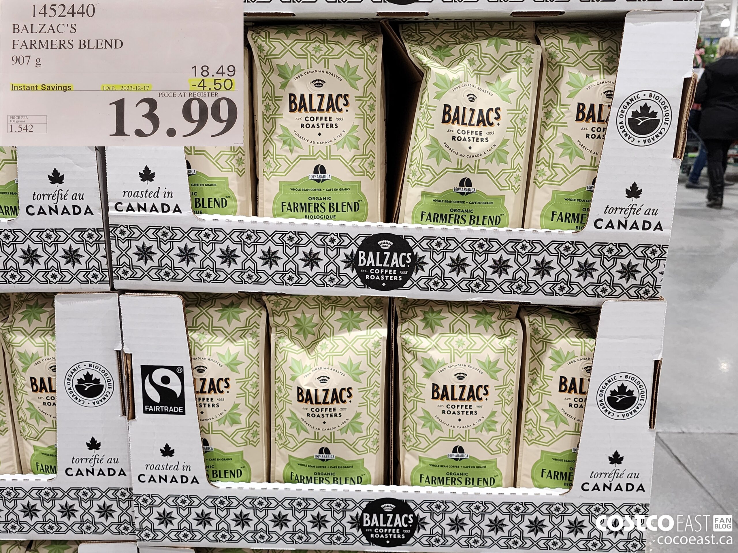 1452440 BALZAC'S COFFEE FARMERS BLEND 907g ($4.50 INSTANT SAVINGS EXPIRES ON 2023-12-17) $13.99