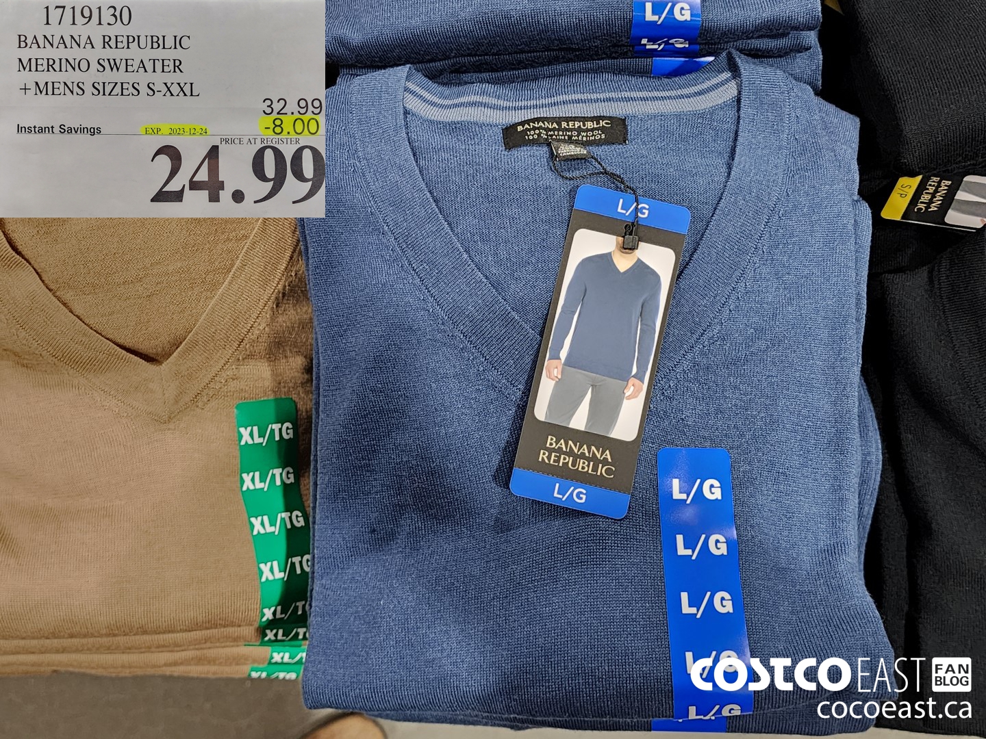 1719130 BANANA REPUBLIC MERINO SWEATER + MENS SIZES S-XXL ($8.00 INSTANT SAVINGS EXPIRES ON 2023-12-24) $24.99