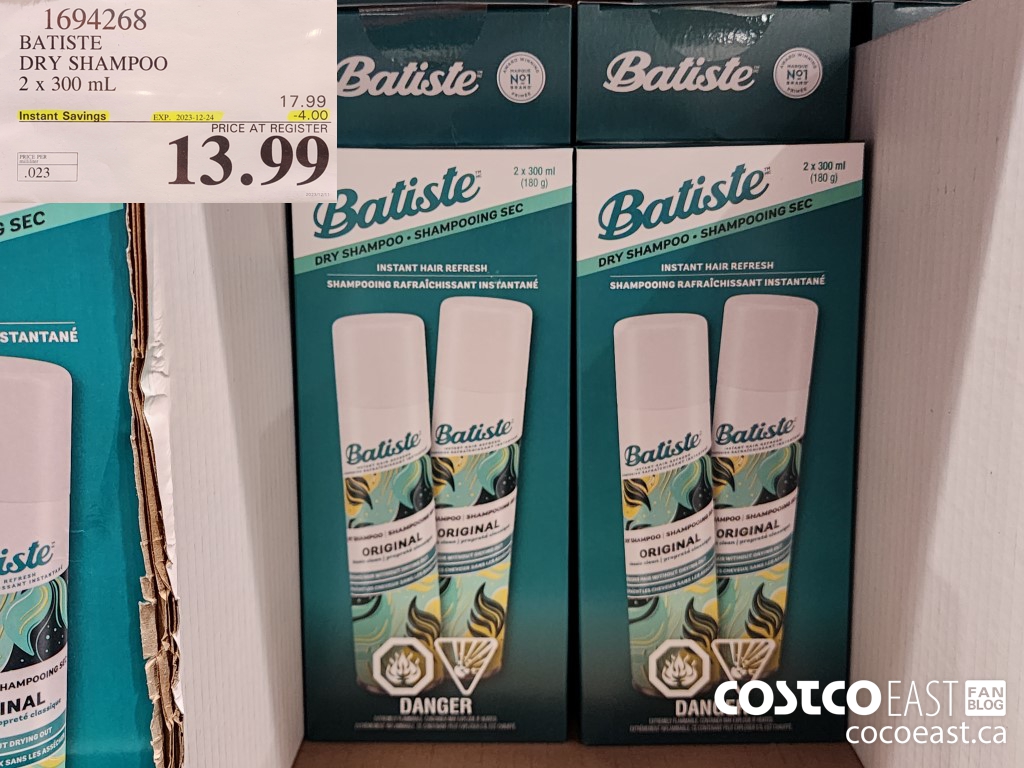 1694268 BATISTE DRY SHAMPOO 2 X 300 ML ($4.00 INSTANT SAVINGS EXPIRES ON 2023-12-24) $13.99