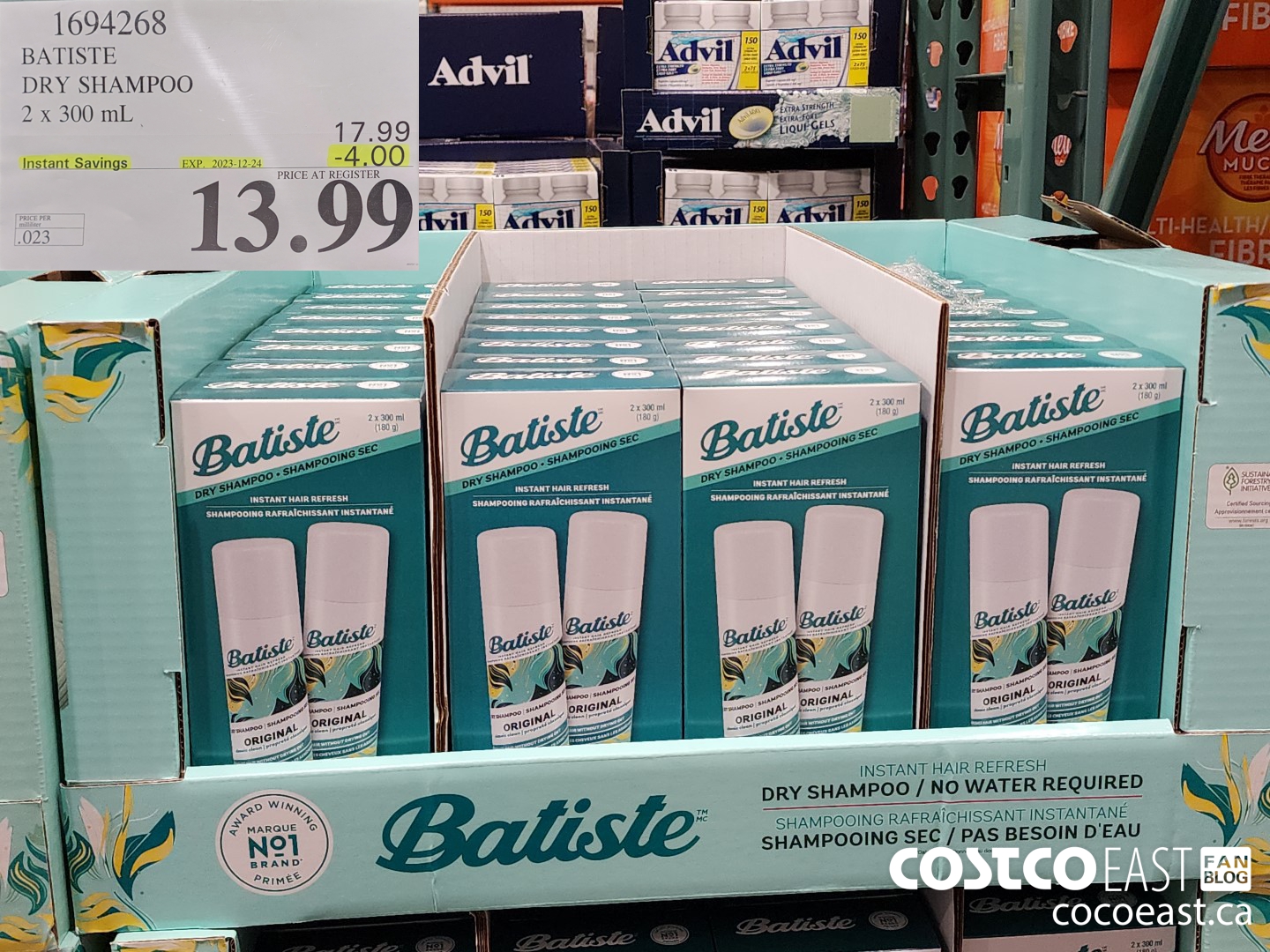 1694268 BATISTE DRY SHAMPOO 2 X 300 ML ($4.00 INSTANT SAVINGS EXPIRES ON 2023-12-24) $13.99