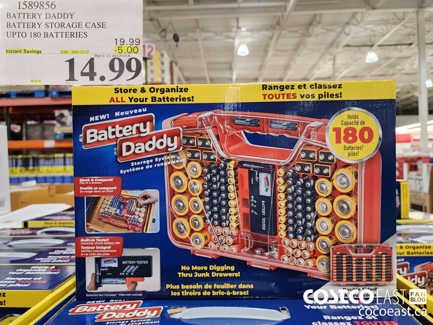 1589856 BATTERY DADDY BATTERY STORAGE CASE UP TO 180 BATTERIES ($5.00 INSTANT SAVINGS EXPIRES ON 2023-12-17) $14.99