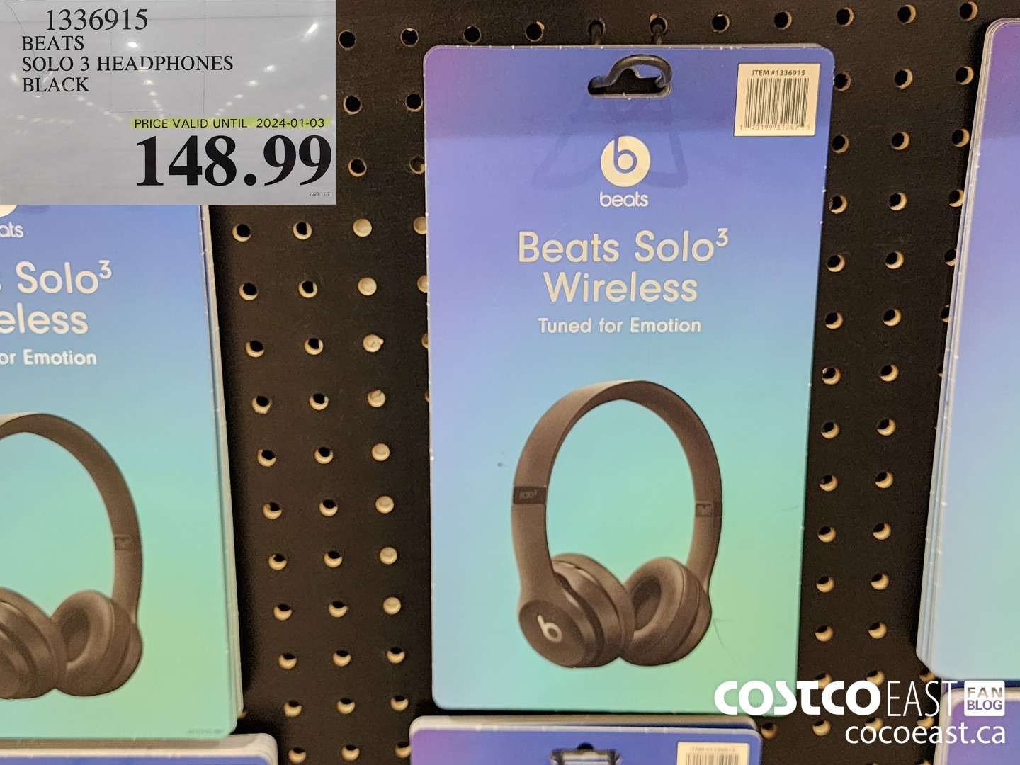 1336915 BEATS SOLO 3 HEADPHONES BLACK $148.99