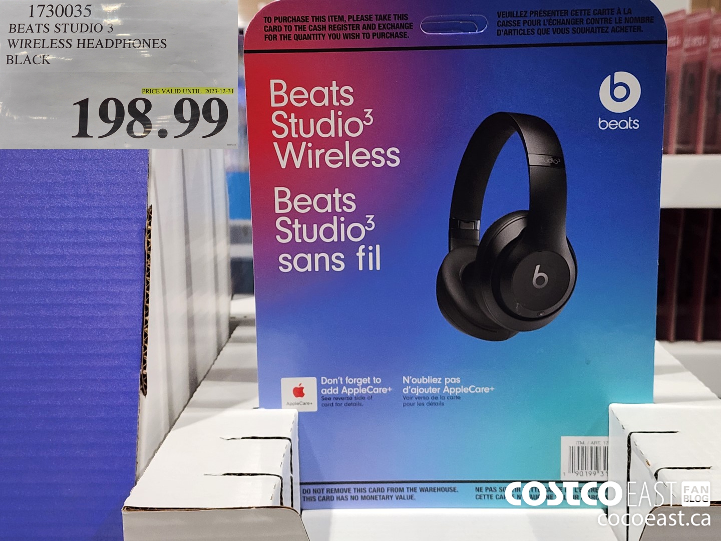 1730035 BEATS STUDIO 3 WIRELESS HEADPHONES BLACK $198.99