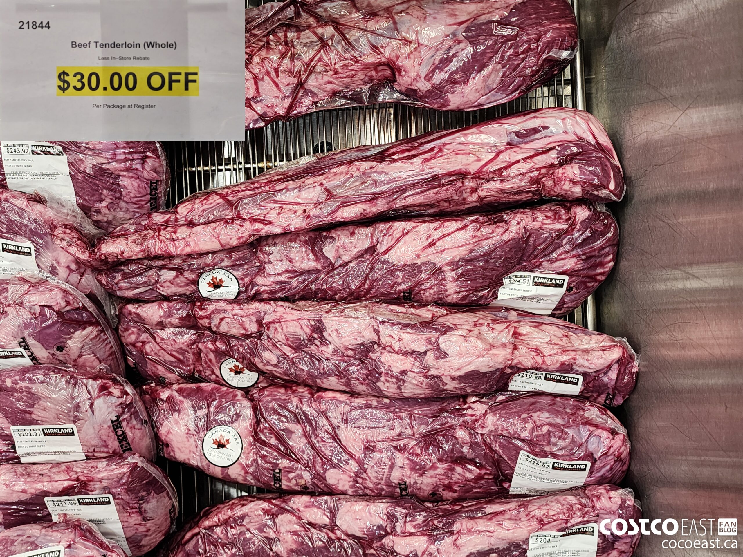 21844 BEEF TENDERLOIN (WHOLE) ($30.00 INSTANT SAVINGS)