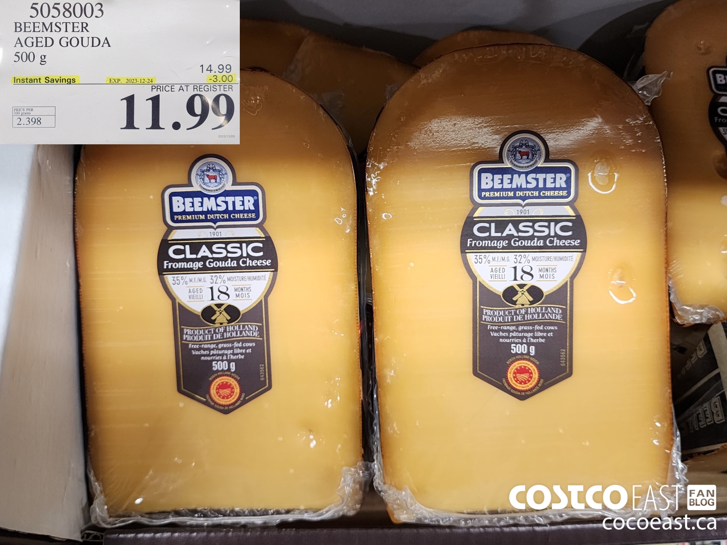 5058003 BEEMSTER AGED GOUDA 500G ($3.00 INSTANT SAVINGS EXPIRES ON 2023-12-24) $11.99
