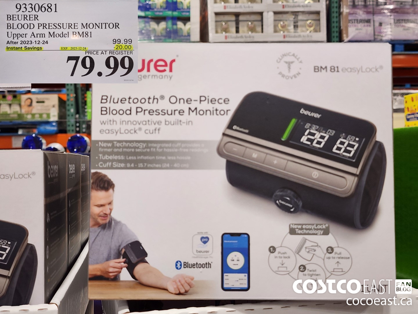 9330681 BEURER BLOOD PRESSURE MONITOR UPPER ARM MODEL BM81 ($20.00 INSTANT SAVINGS EXPIRES ON 2023-12-24) $79.99