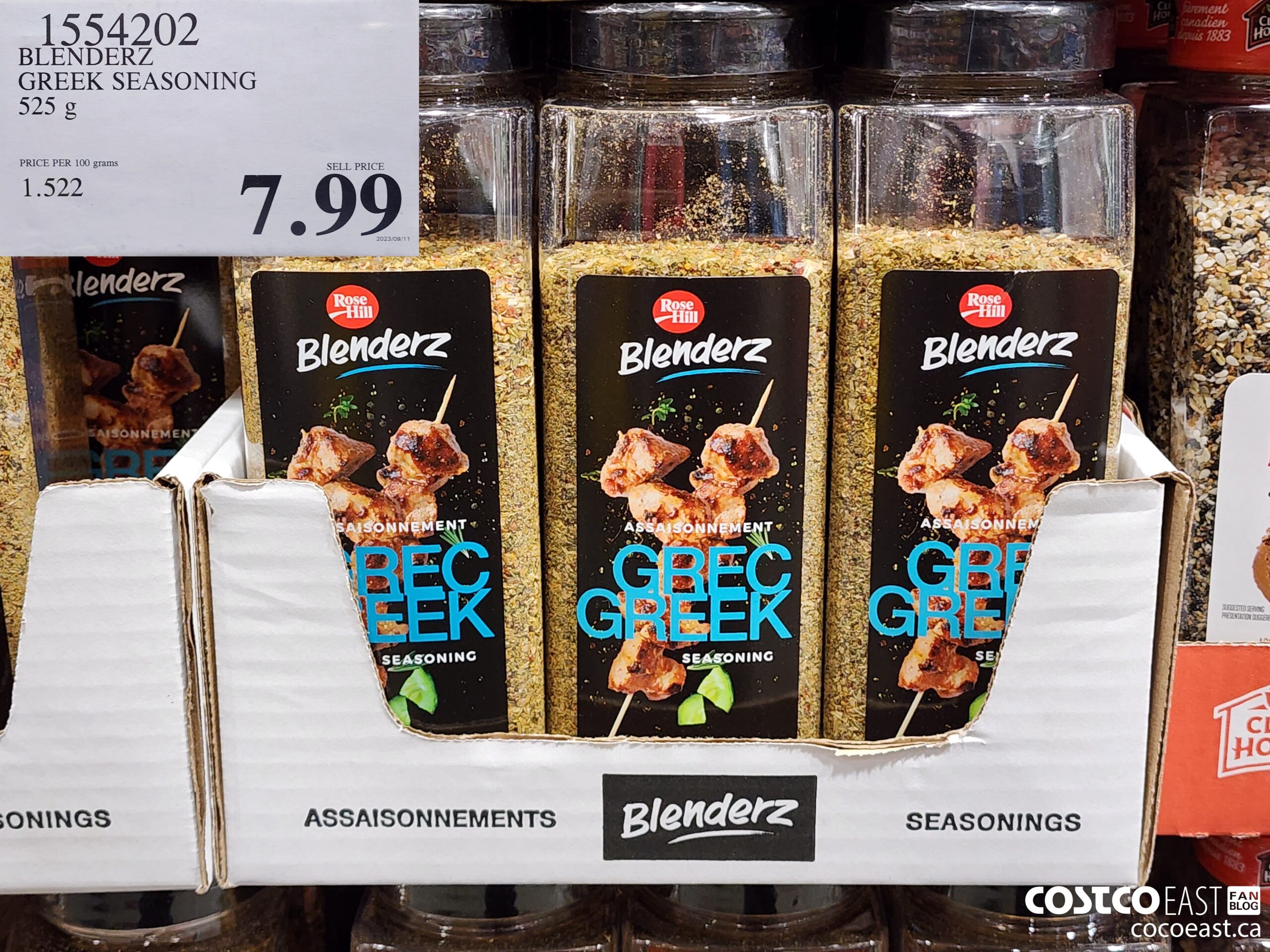 1554202 BLENDERZ GREEK SEASONING 525 G $7.99