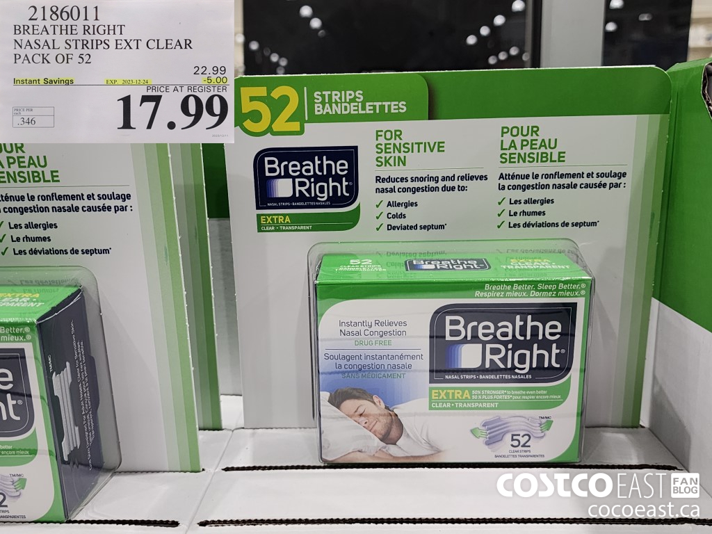 2186011 BREATHE RIGHT NASAL STRIPS EXT CLEAR PACK OF 52 ($5.00 INSTANT SAVINGS EXPIRES ON 2023-12-24) $17.99