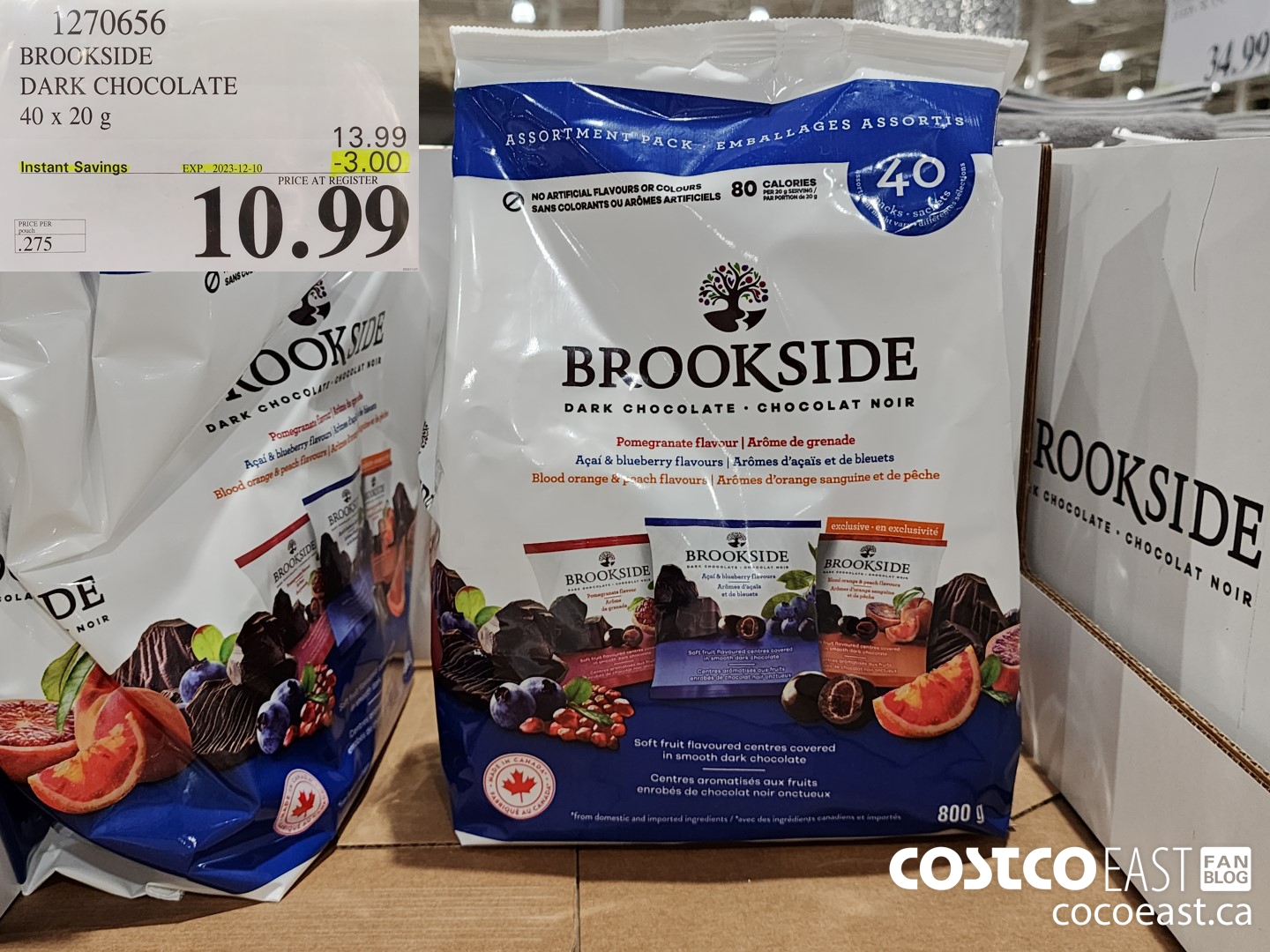 1270656 BROOKSIDE DARK CHOCOLATE 40 x 20 g ($3.00 INSTANT SAVINGS EXPIRES ON 2023-12-10) $10.99