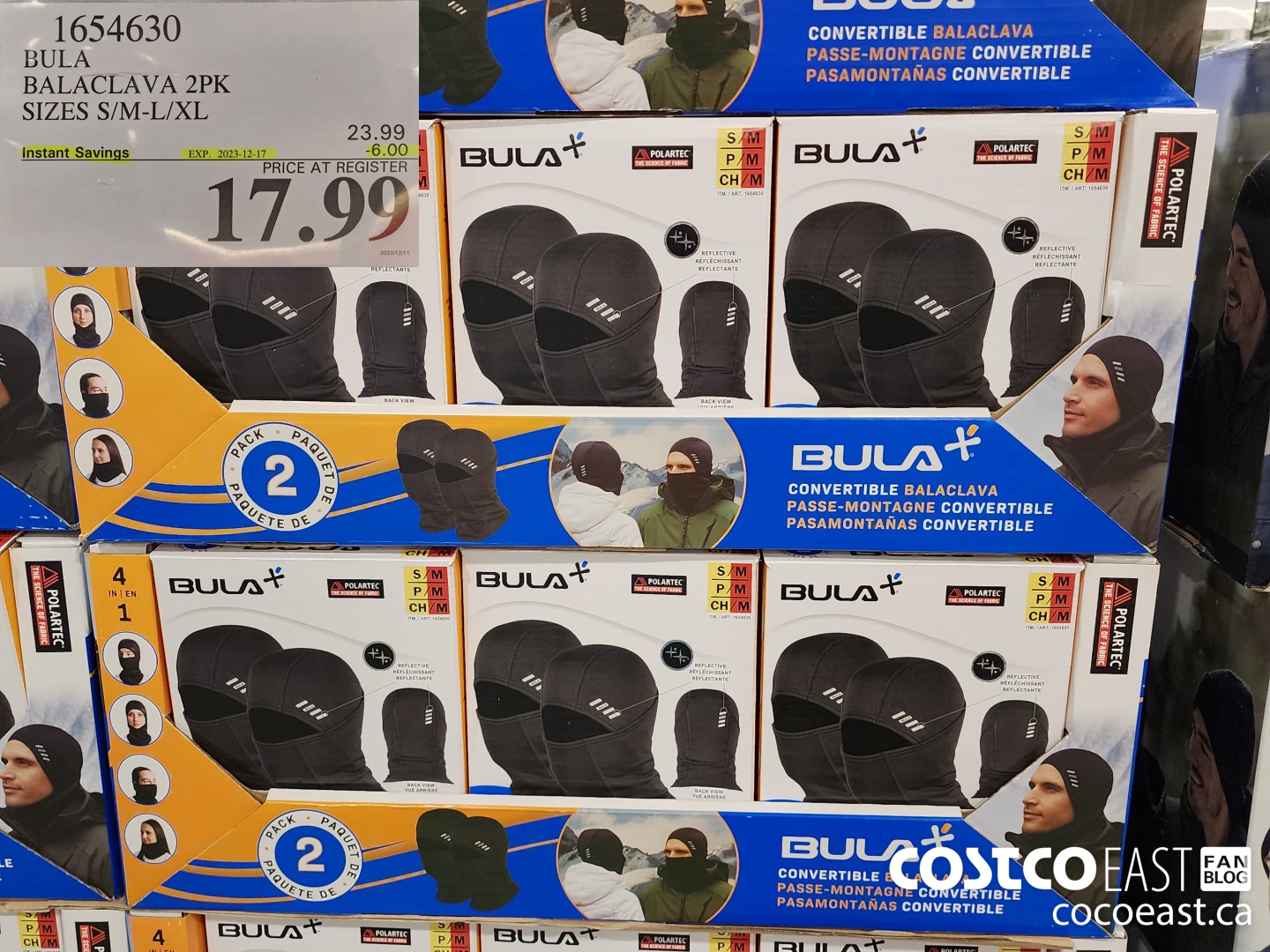 1654630 BULA BALACLAVA 2PK SIZES S/M-L/XL ($6.00 INSTANT SAVINGS EXPIRES ON 2023-12-17) $17.99
