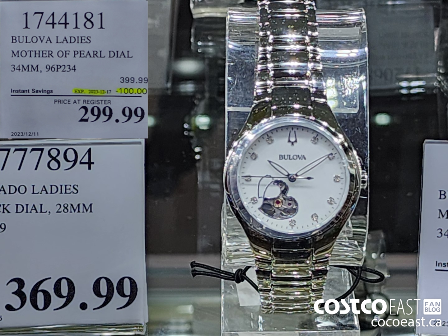 1744181 BULOVA LADIES MOTHER OF PEARL DIAL 34MM, 96P234 ($100.00 INSTANT SAVINGS EXPIRES ON 2023-12-17) $299.99