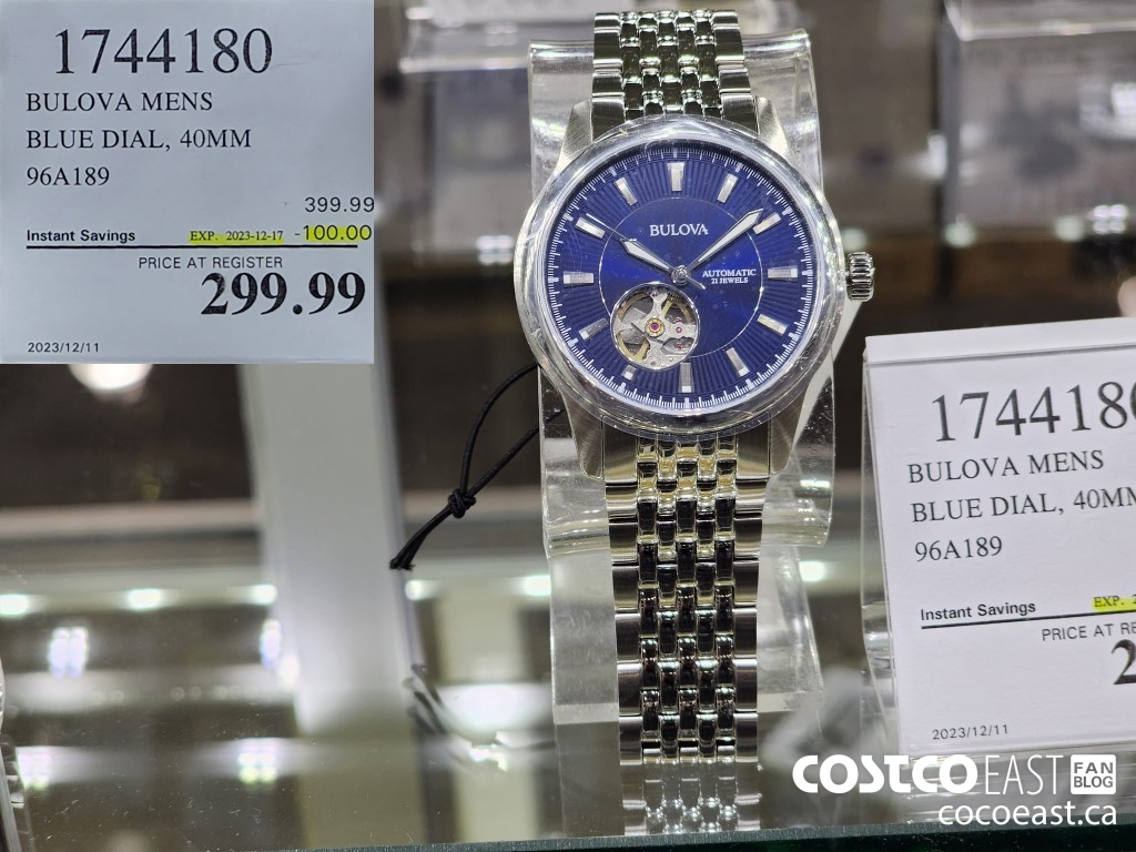 1744180 BULOVA MENS BLUE DIAL, 40MM 96A189 ($100.00 INSTANT SAVINGS EXPIRES ON 2023-12-17) $299.99