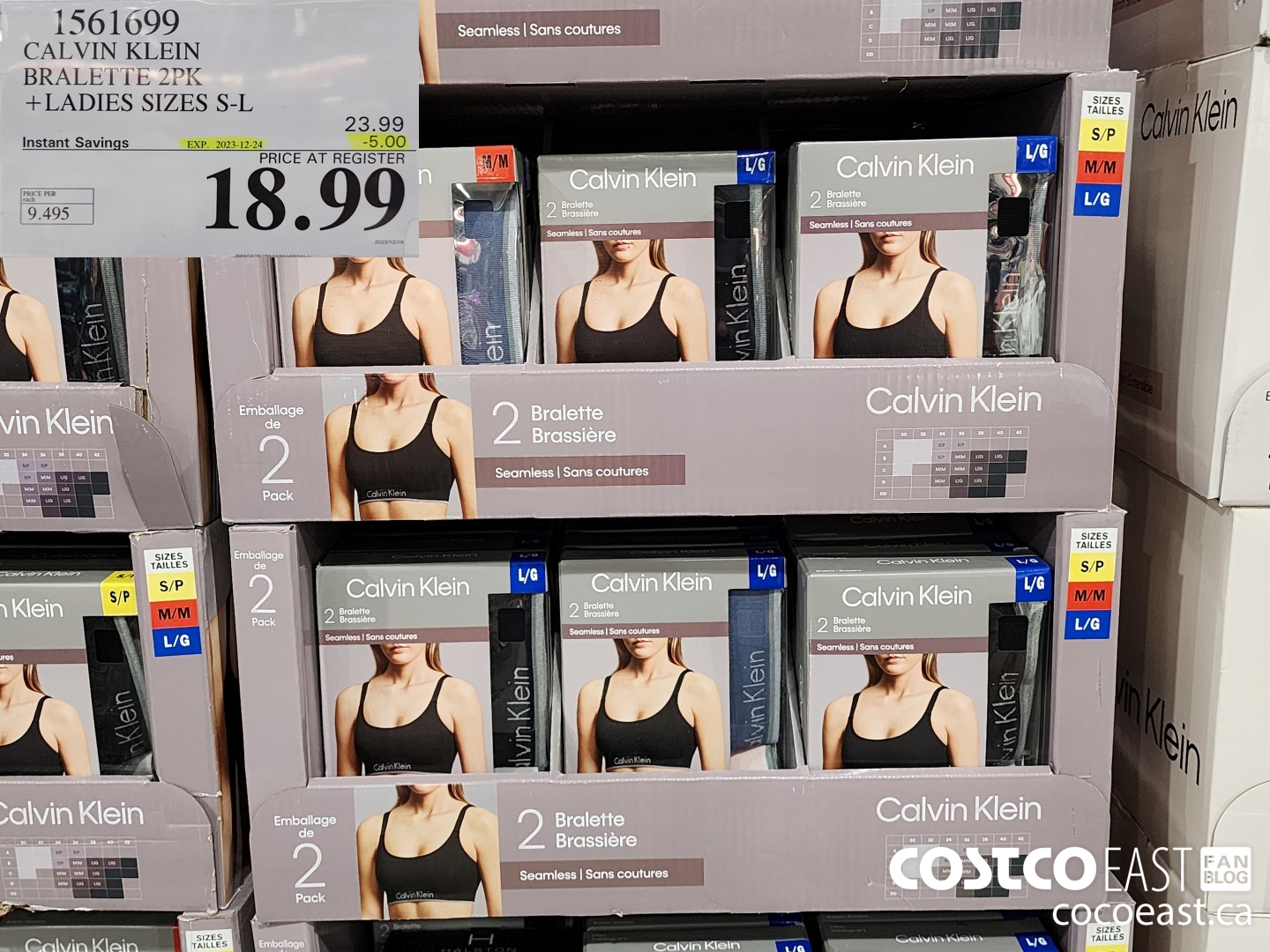 1561099 CALVIN KLEIN BRALETTE 2PK +LADIES SIZES S-L ($5.00 INSTANT SAVINGS EXPIRES ON 2023-12-24) $18.99